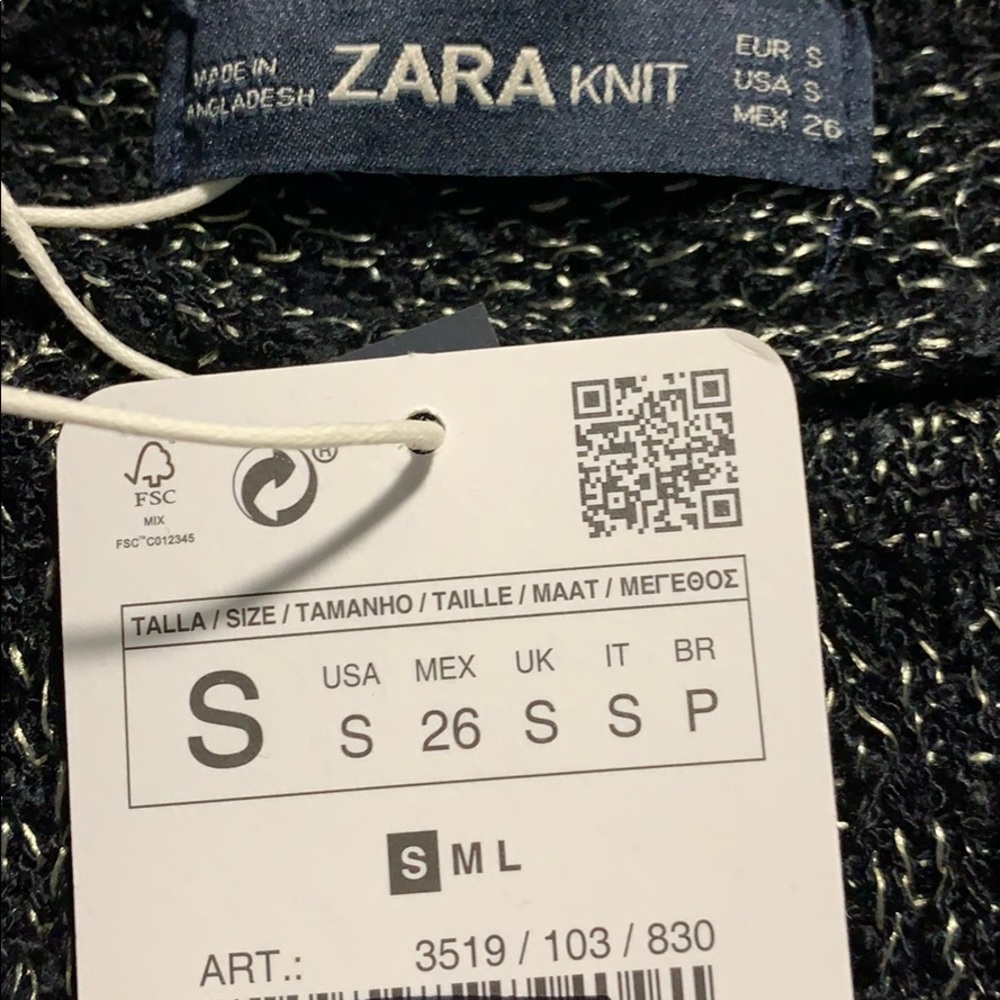 🌹NWT. Zara Black Knit Top/Sweater. Size S. - Picture 6 of 8